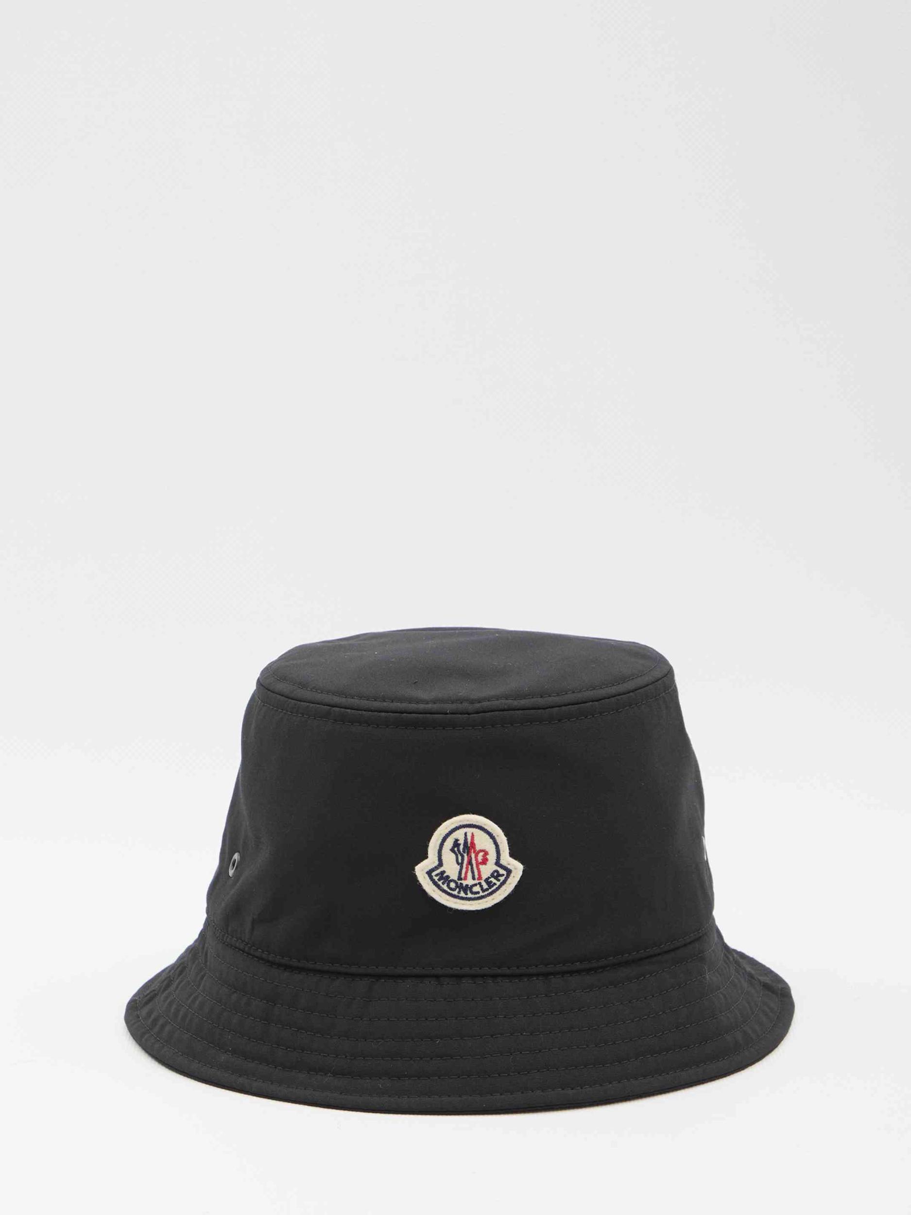 MONCLER Cotton Blend Bucket Hat Accessories In Black Product Image