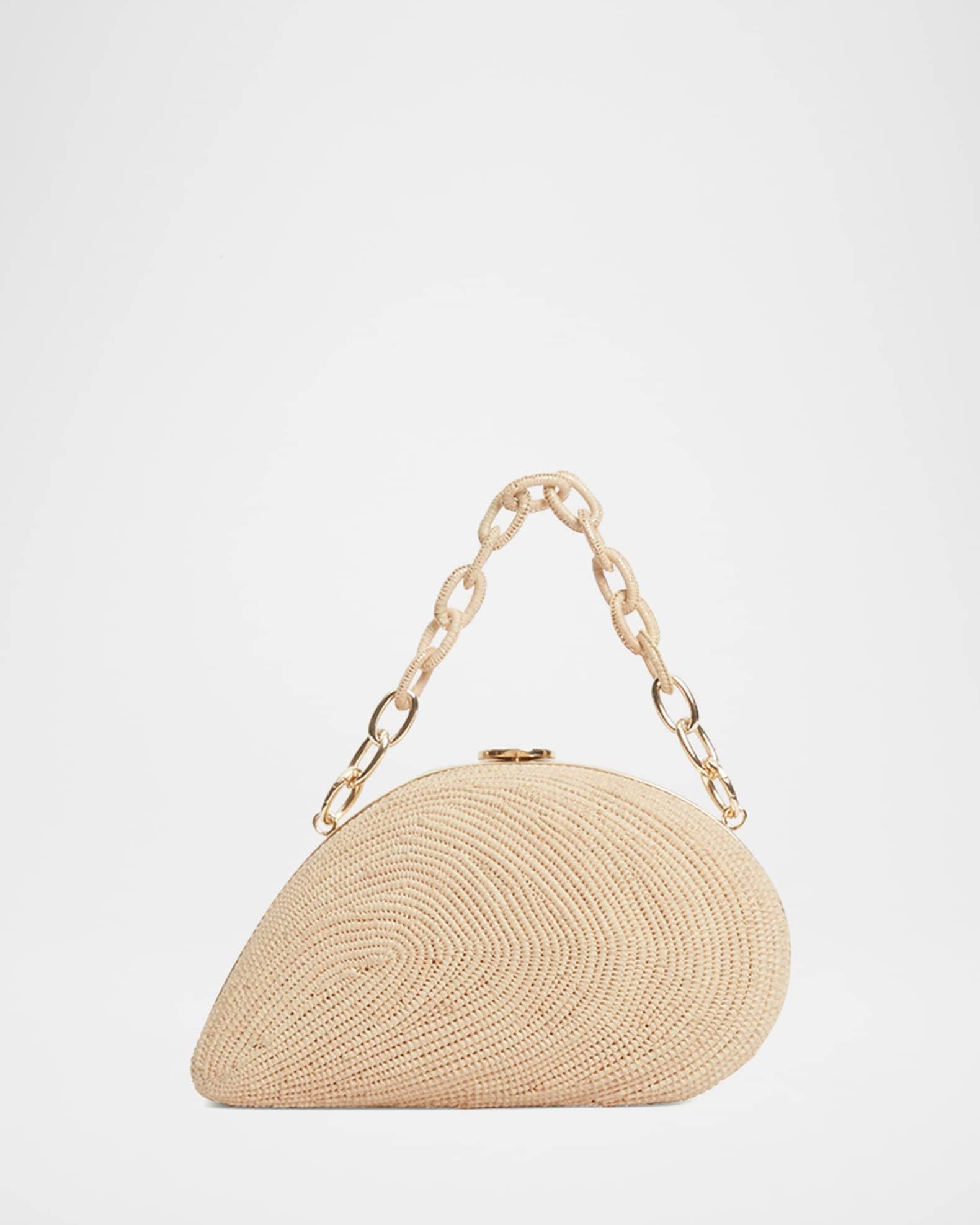 Bridget Raffia Oyster Shell Clutch Bag Product Image