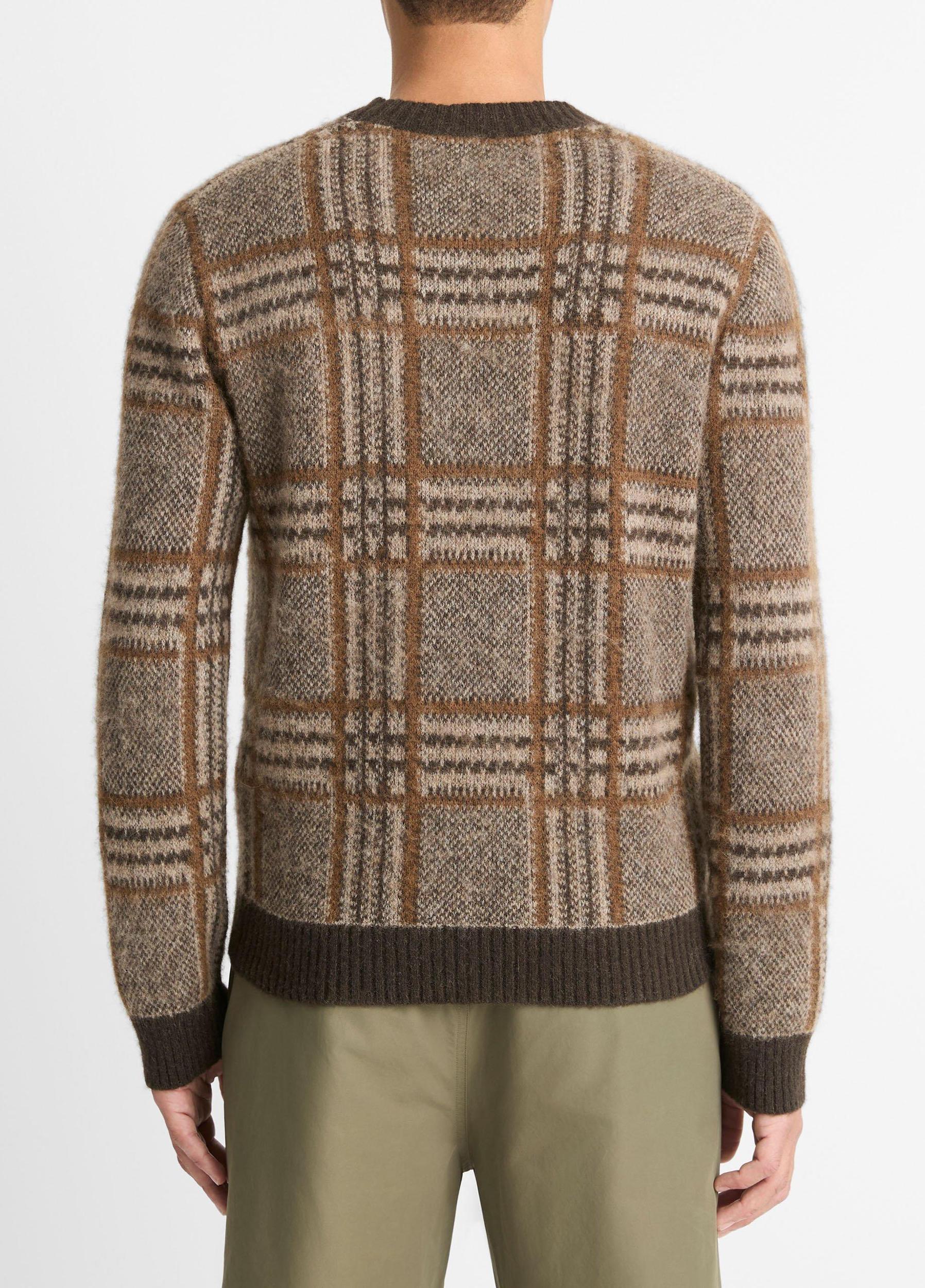 Brushed Glen Plaid Crew Neck Sweater Product Image