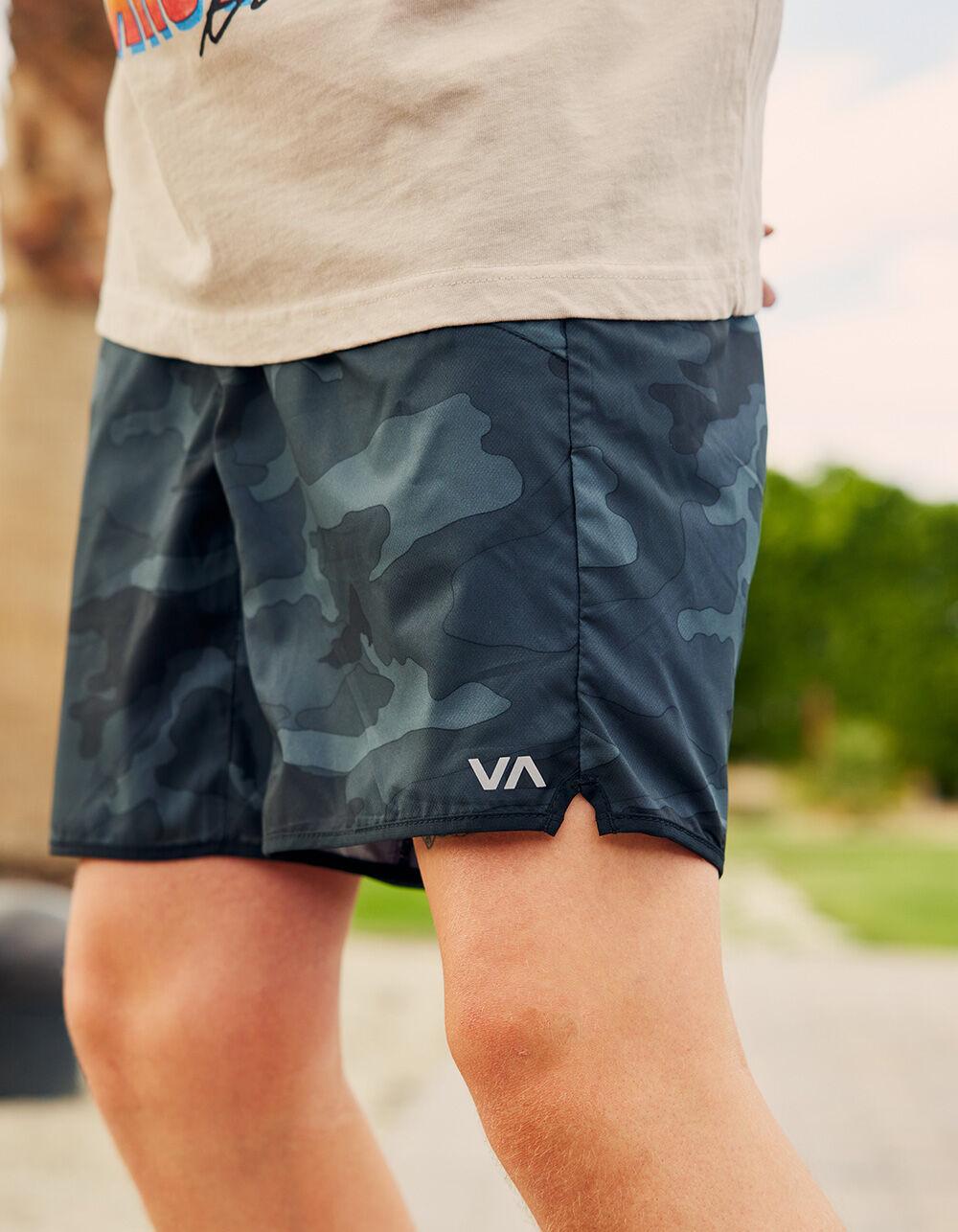 RVCA Yogger Stretch Mens 17" Athletic Shorts - CAMO BLACK Product Image