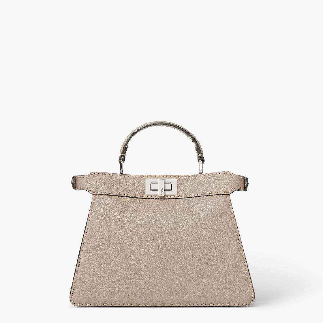 Peekaboo ISeeU SmallDove gray Selleria bag with 1254 hand-sewn topstitches Product Image