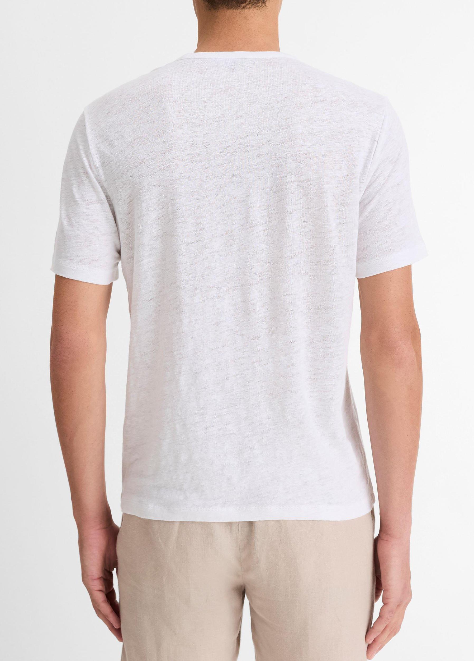 Linen Crew Neck T-Shirt Product Image