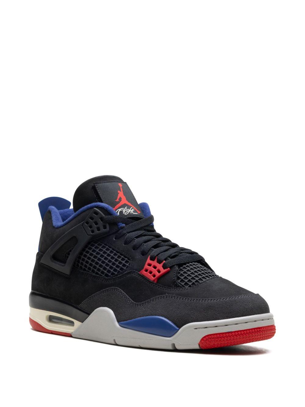 Air Jordan 4 "Rare Air - Black/Fire Red/Deep Royal Blue/Dark Smoke Grey/Tech Grey" sneakers Product Image