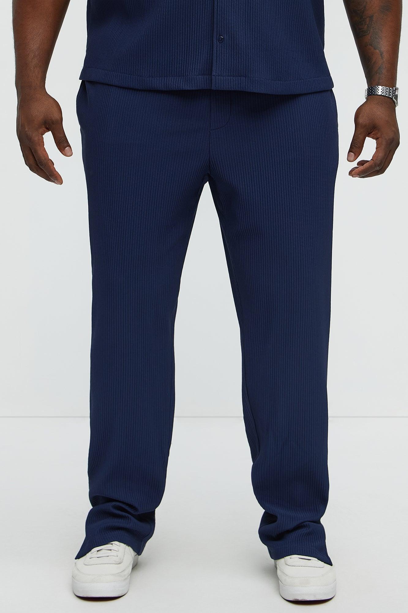 Show Up Slim Slit Pants - Navy Male Product Image