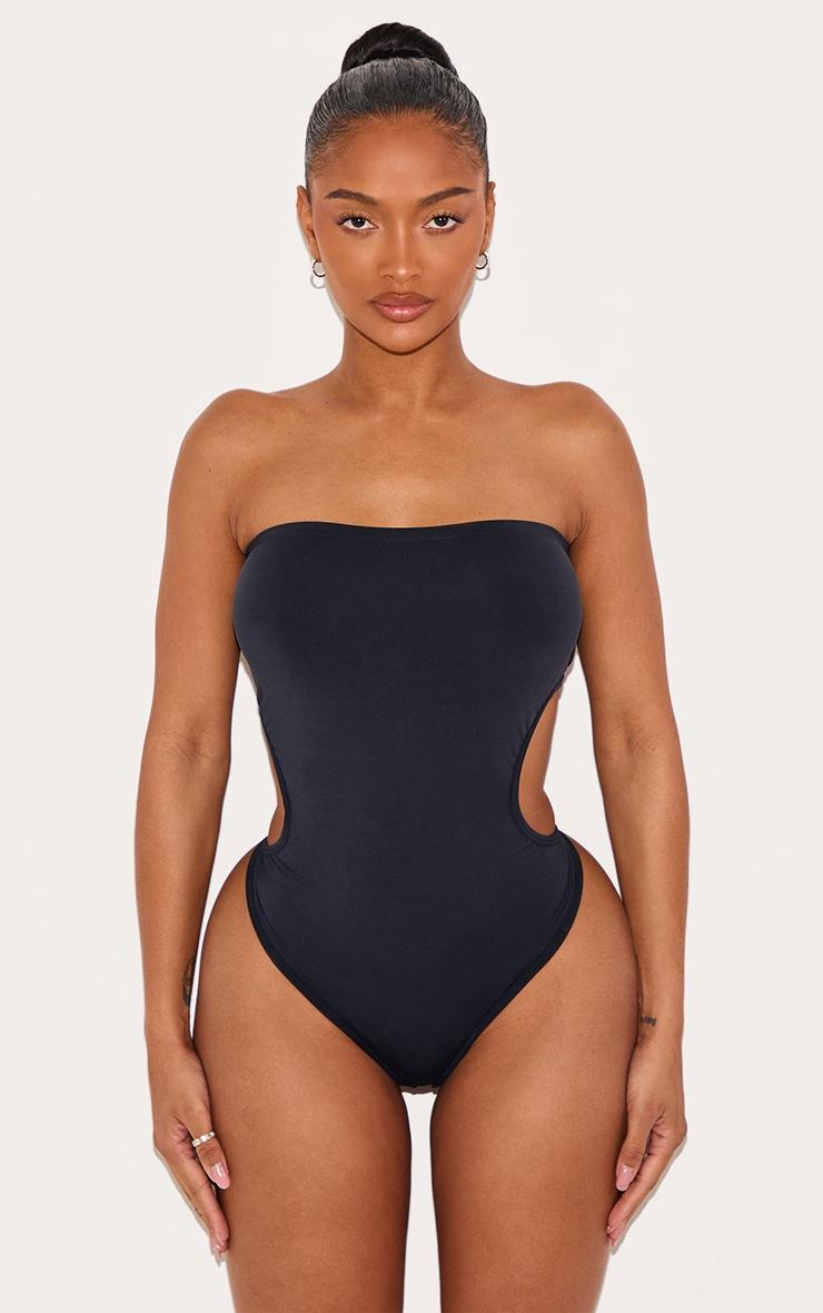 Shape Black Seamless Open Back Bandeau Bodysuit Product Image