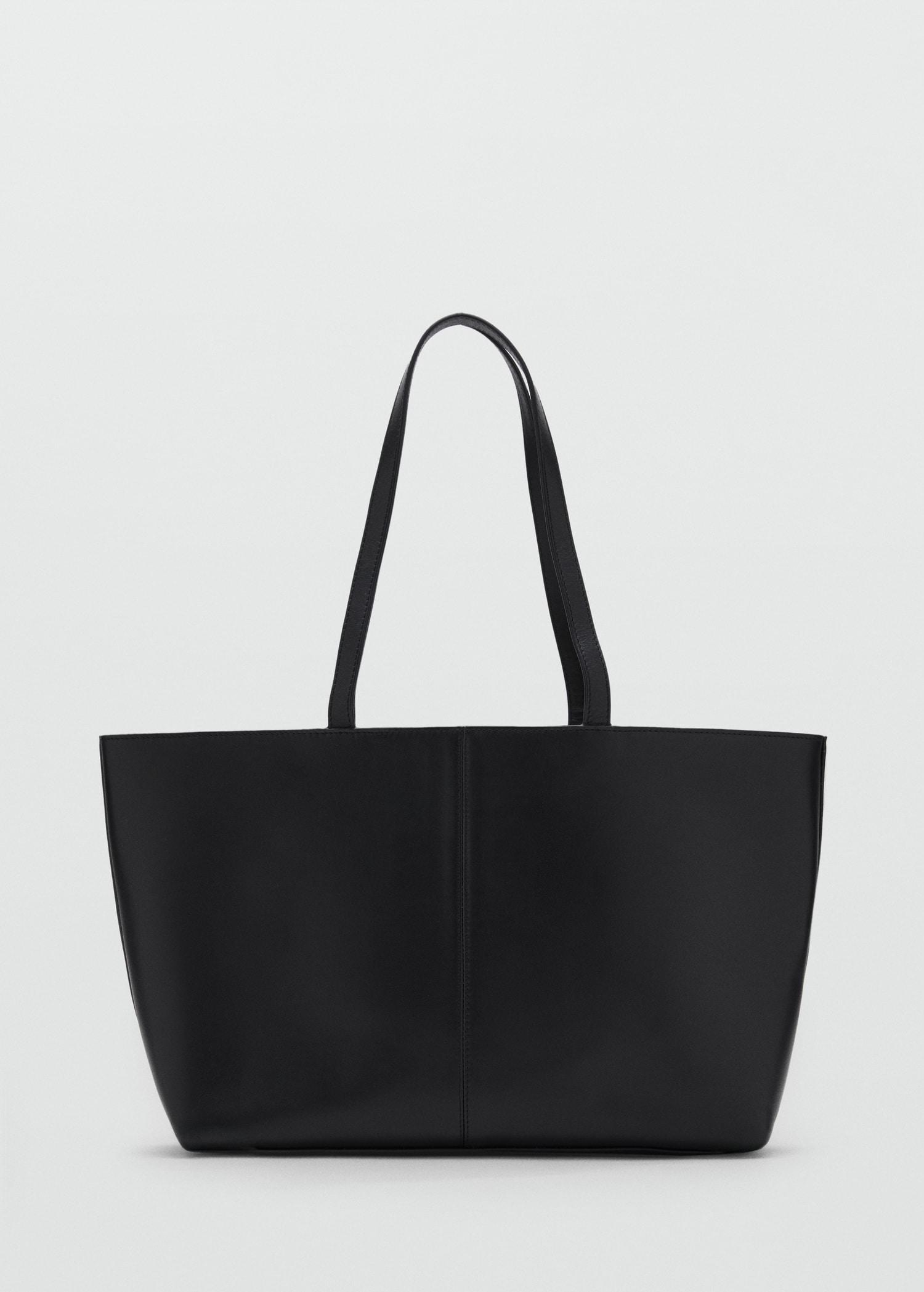 Medium leather shopper bag - Women | MANGO USA Product Image