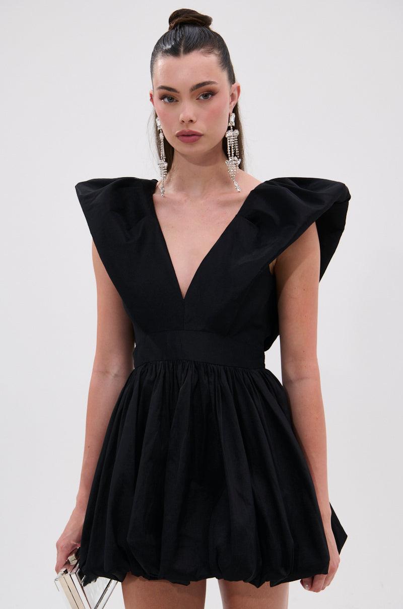 ONCE UPON A DREAM WOVEN MINI DRESS IN BLACK Product Image