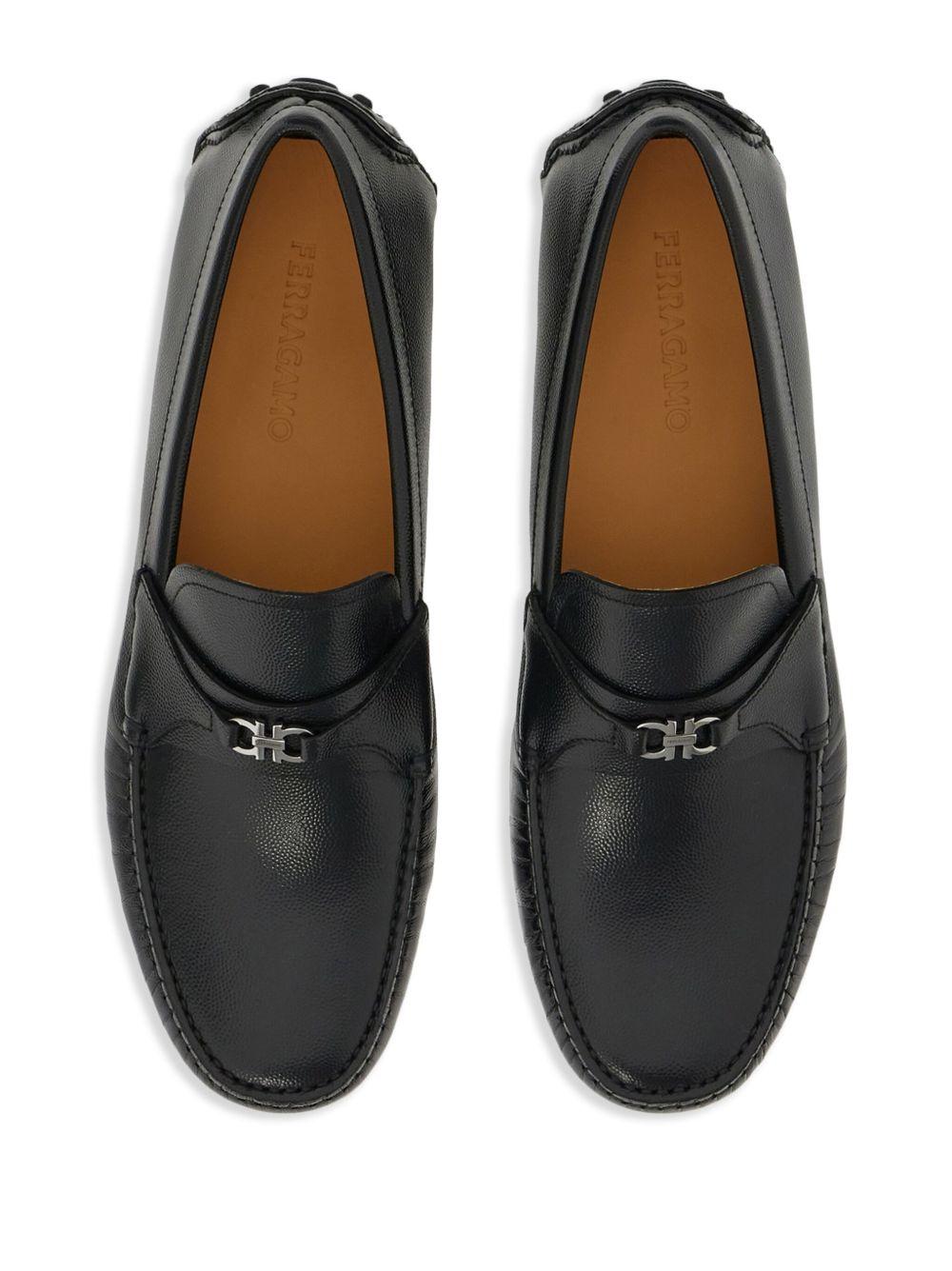 Gancini-buckle leather loafers  Product Image