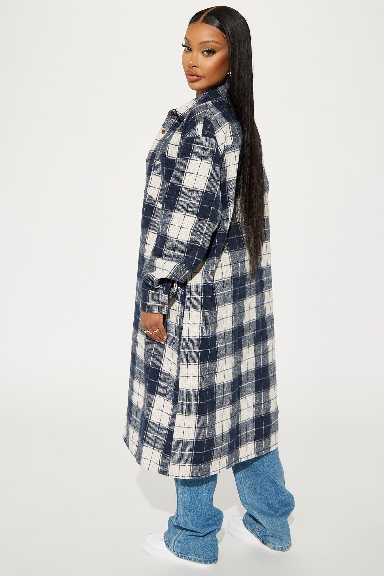 Out Of The Woods Plaid Shirt - Navy/combo Female Product Image