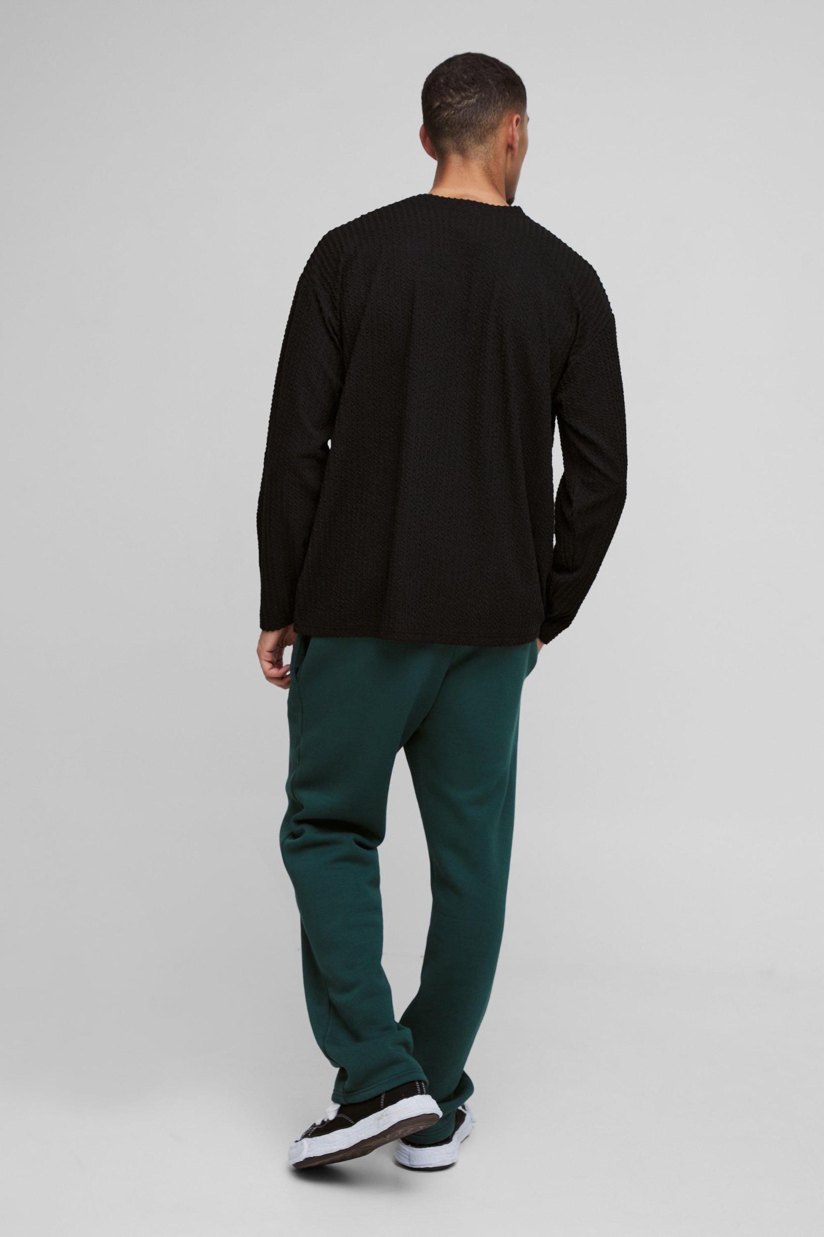 Oversized Cable Jacquard Sweatshirt | boohooMAN USA Product Image