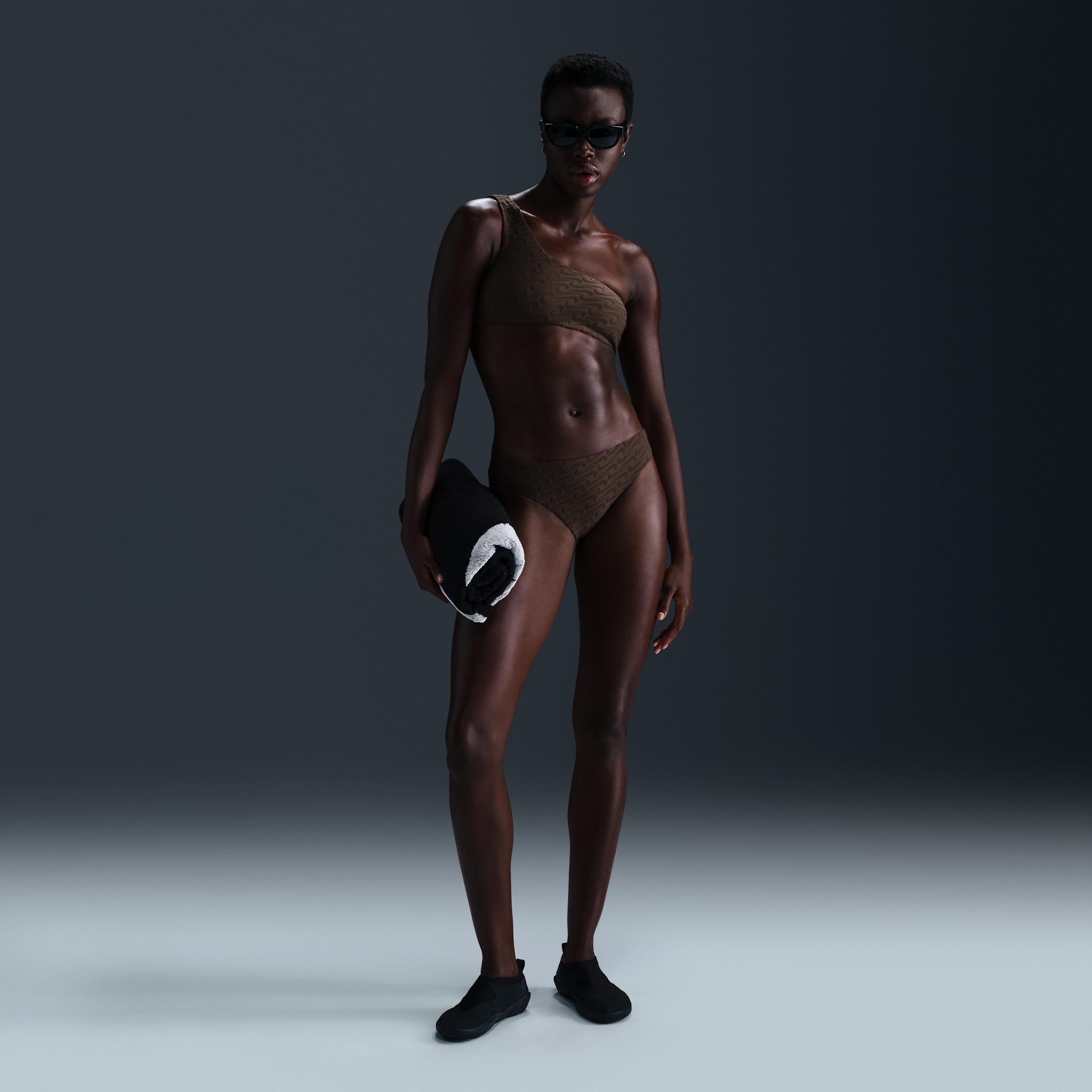 Nike Womens Swim Swoosh Link Terry Asymmetrical Bikini Top | NESSF254-206 Product Image