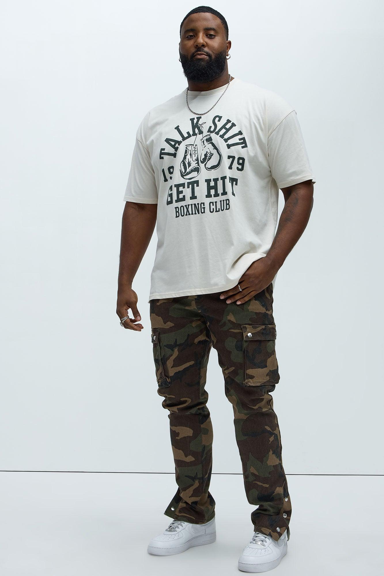 Out These Streets Cargo Stacked Skinny Pants - Camouflage Product Image