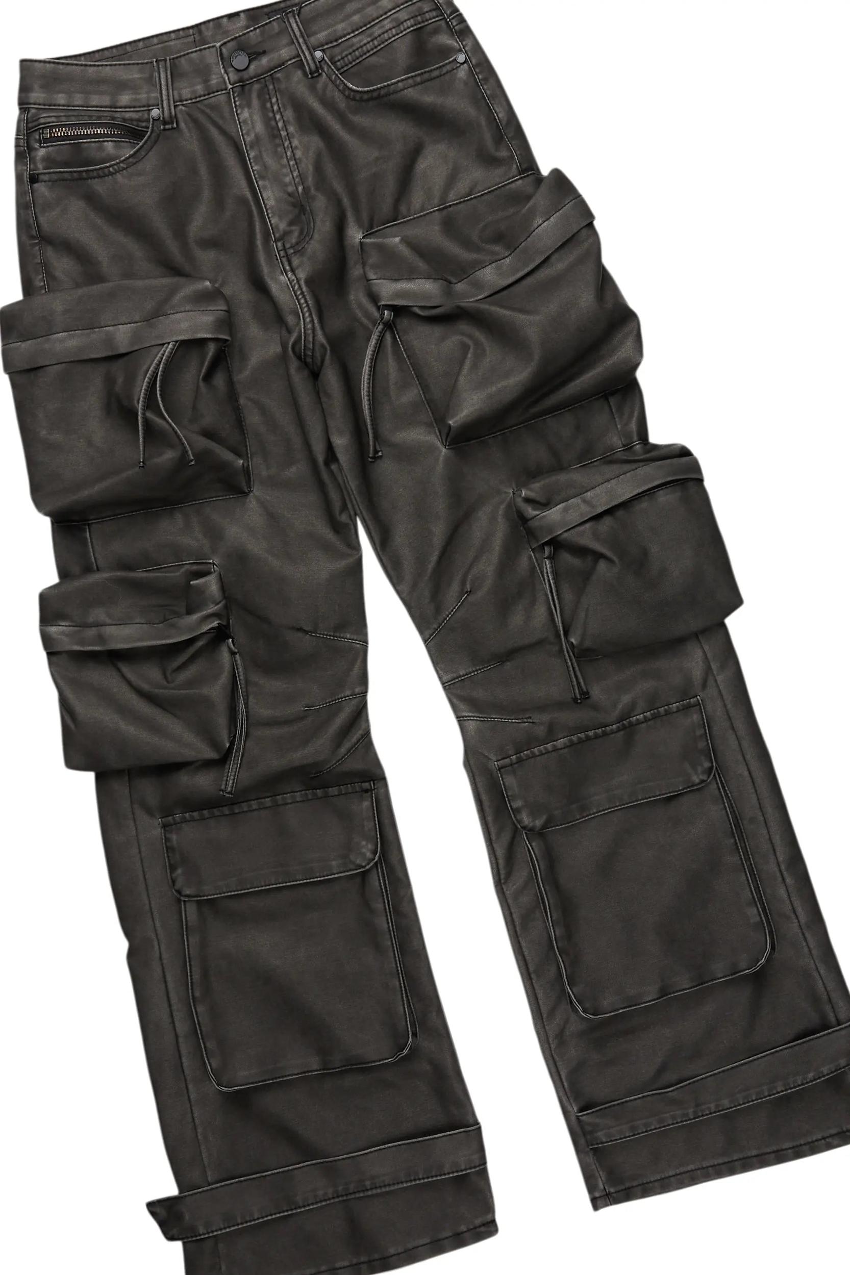 Andros Grey Mohair Hoodie & Lenz Stacked Flare PU Jean Bundle Male Product Image