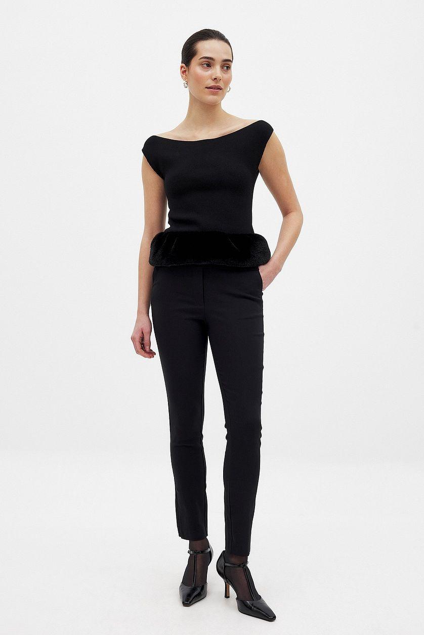 Faux Fur Detail Top Product Image