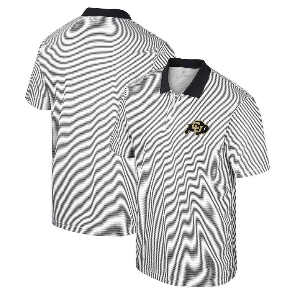 Men's Colosseum White/Black Providence Friars Print Stripe Polo,  Product Image