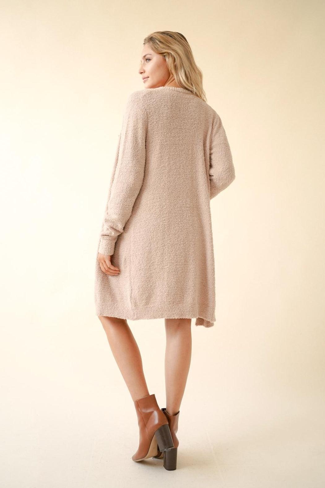 Beige Fuzzy Cardigan Product Image