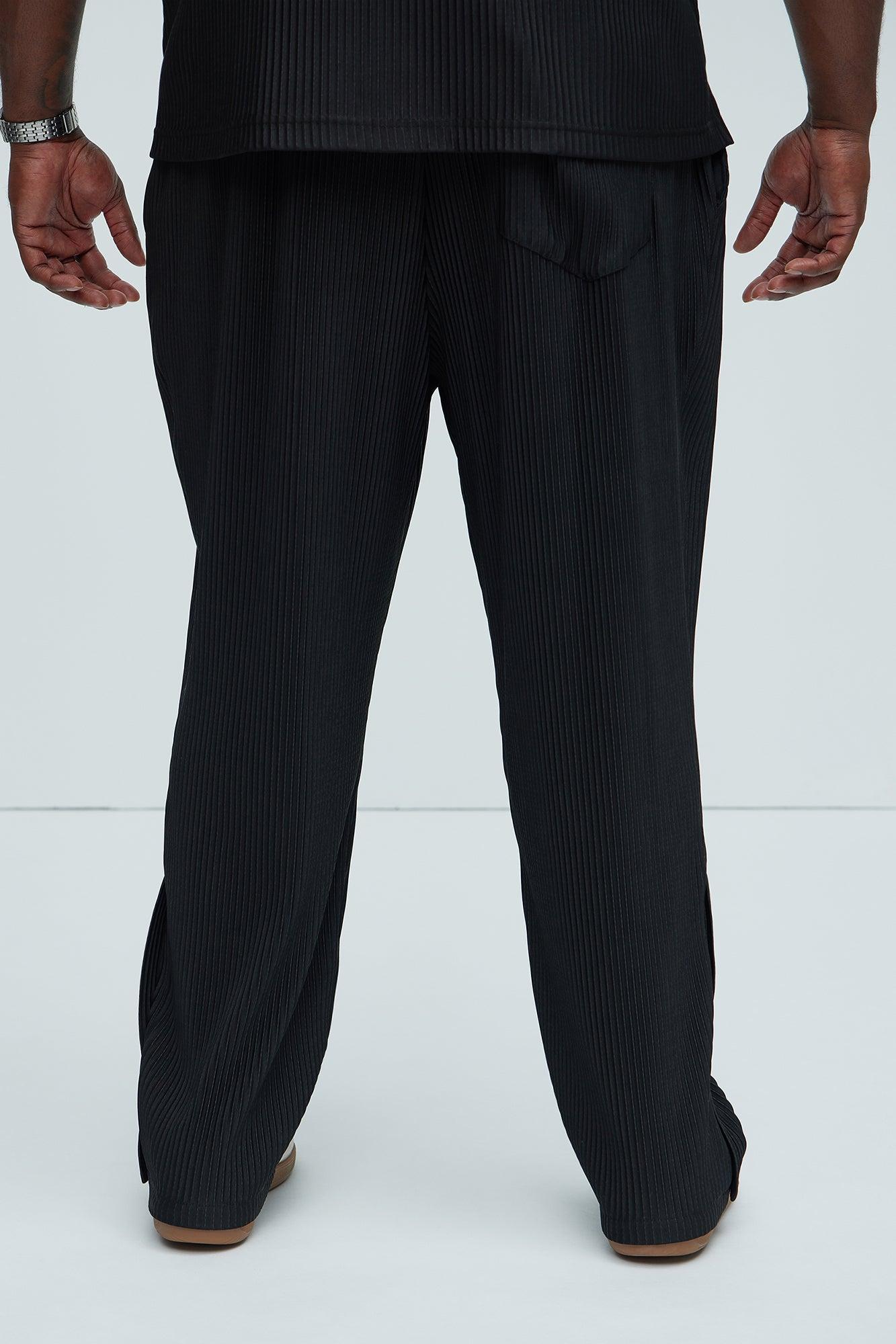 Potential Straight Pleated Pants - Black Product Image