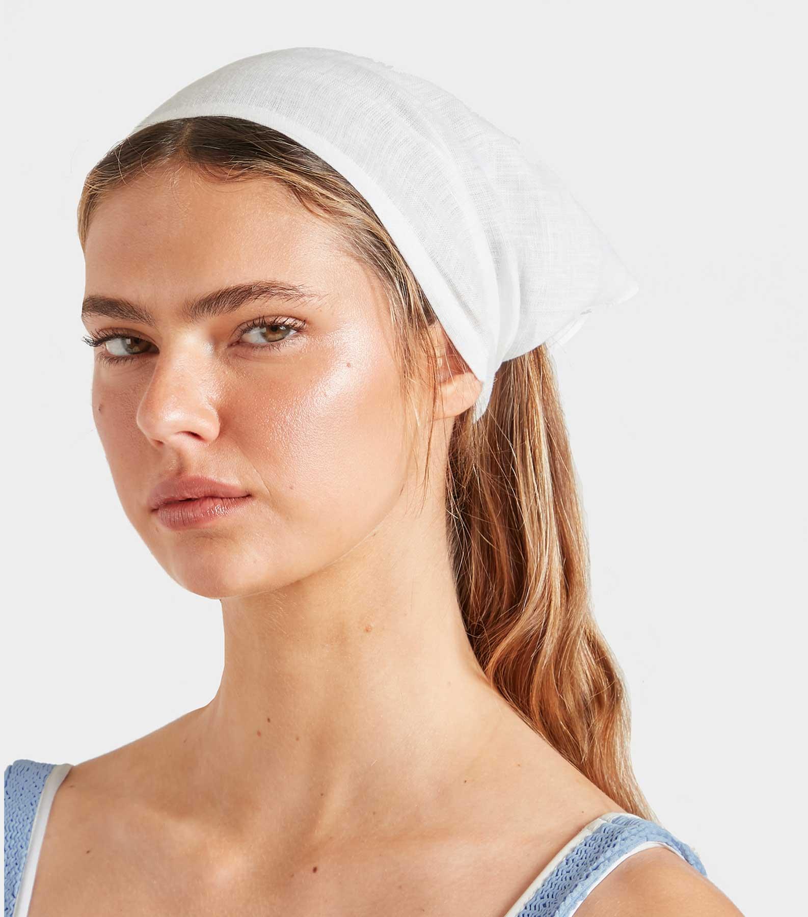 Linen Headscarf - White Product Image