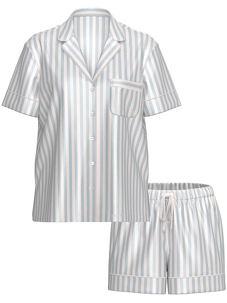 Glazed Satin Short Pajama Set Product Image