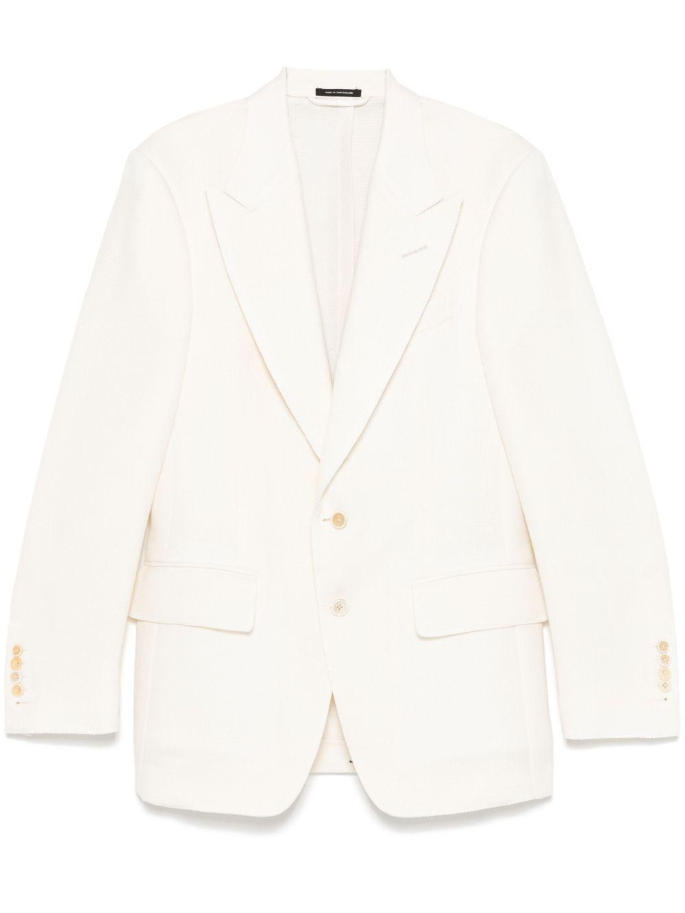 TOM FORD Basket Weave Shelton Jacket In White Product Image