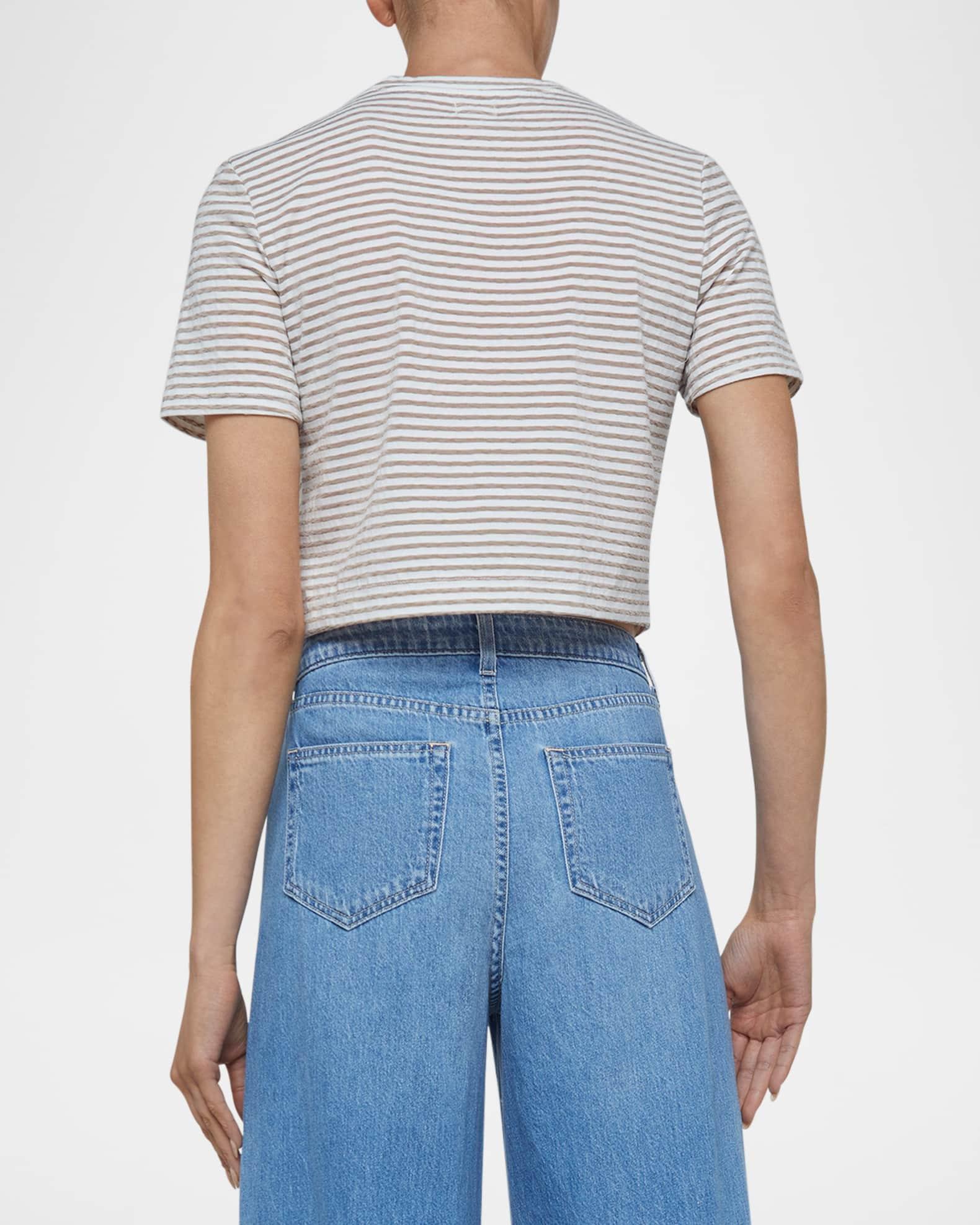 Donna Stripe Cropped Tee Product Image