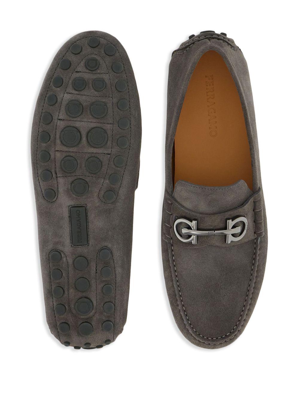 Gancini-plaque leather loafers Product Image