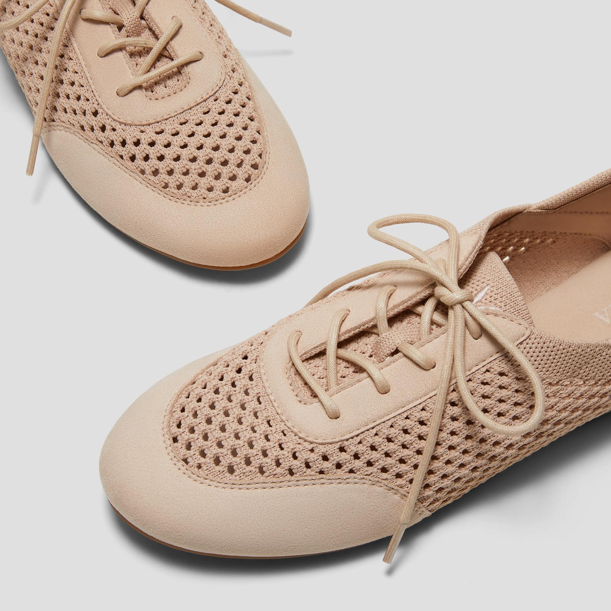 Round-Toe Lace-Up Mesh Sneakers (Yara) Product Image