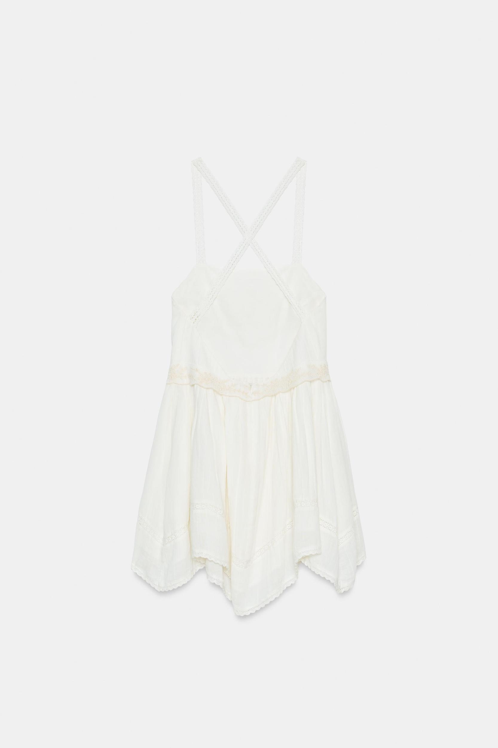 EMBROIDERED CHIFFON MINI DRESS Product Image