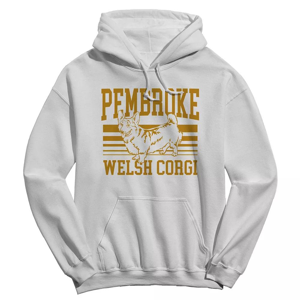 Men's COLAB89 Welsh Corgi Graphic Hoodie, Size: XXL, White Product Image