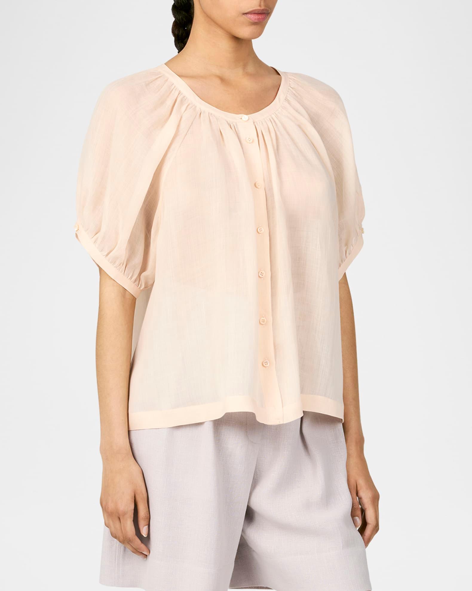 Gritt Ramie Voile Short-Sleeve Shirt Product Image