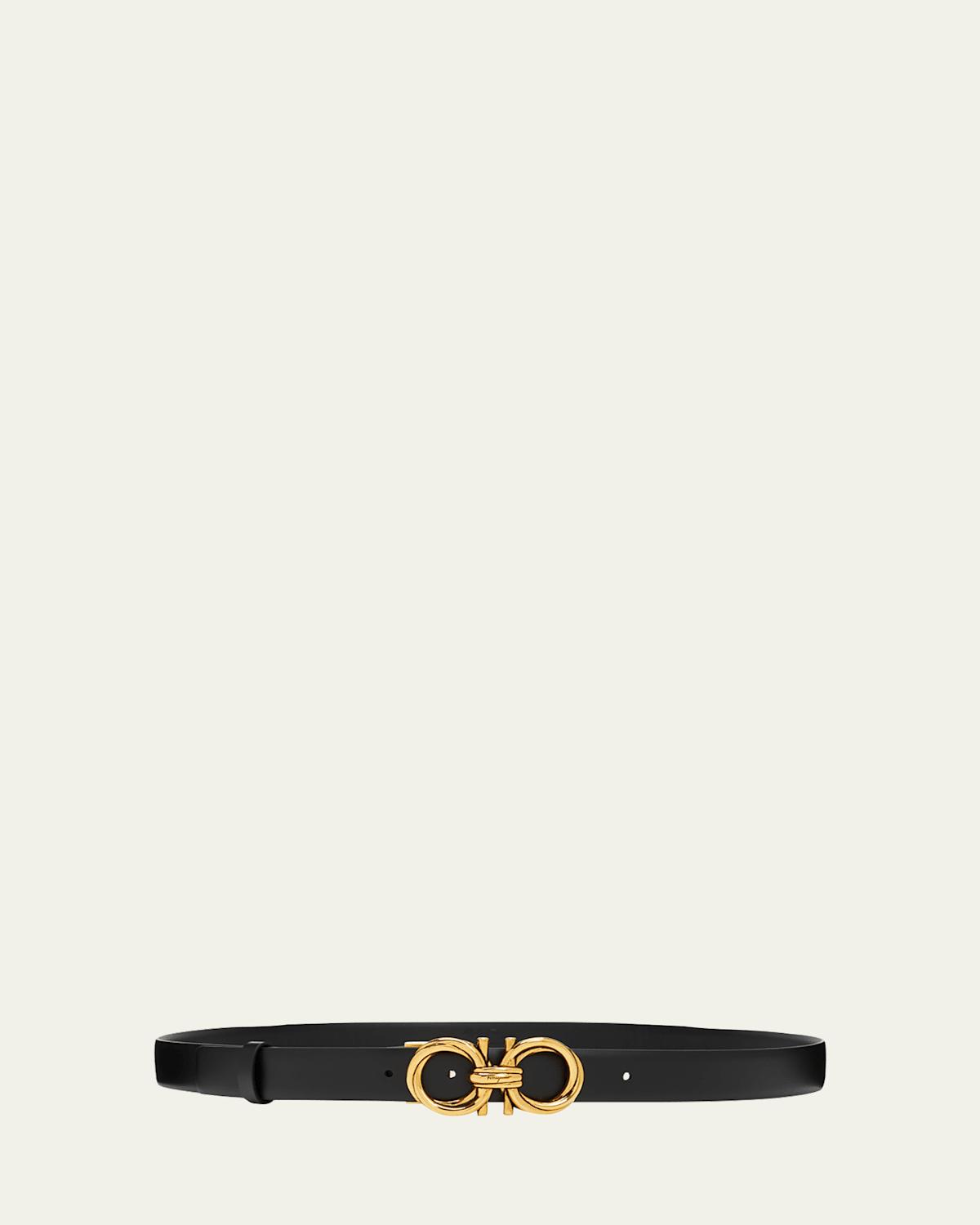 Gancini-Buckle Reversible Leather Belt Product Image