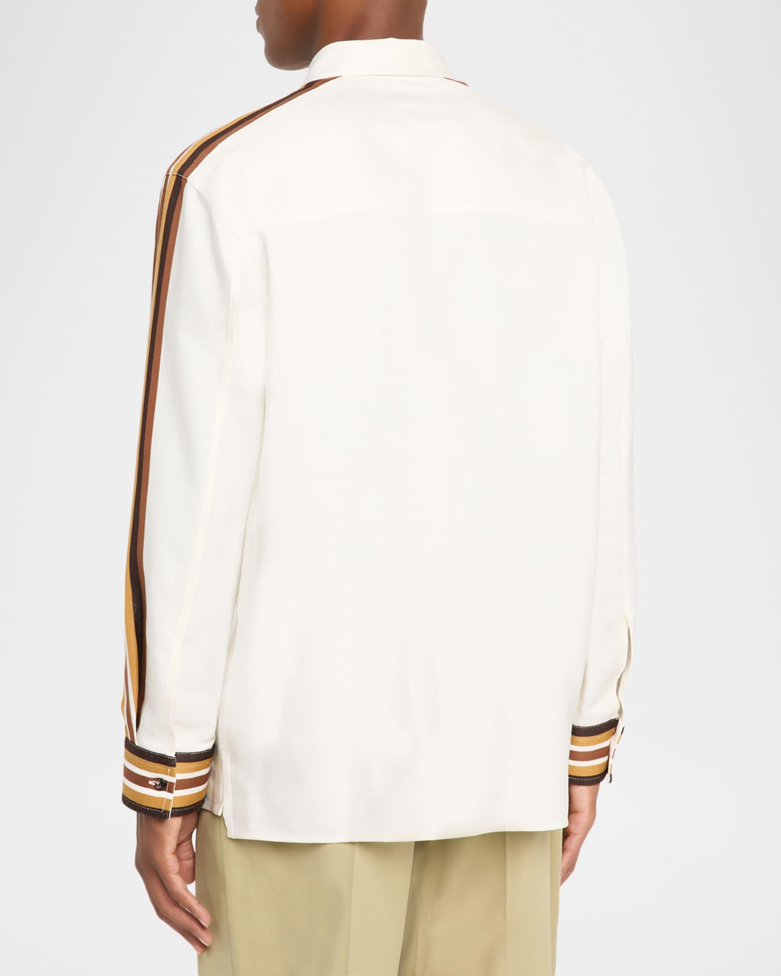 Men's Textured Stripe Sport Shirt Product Image