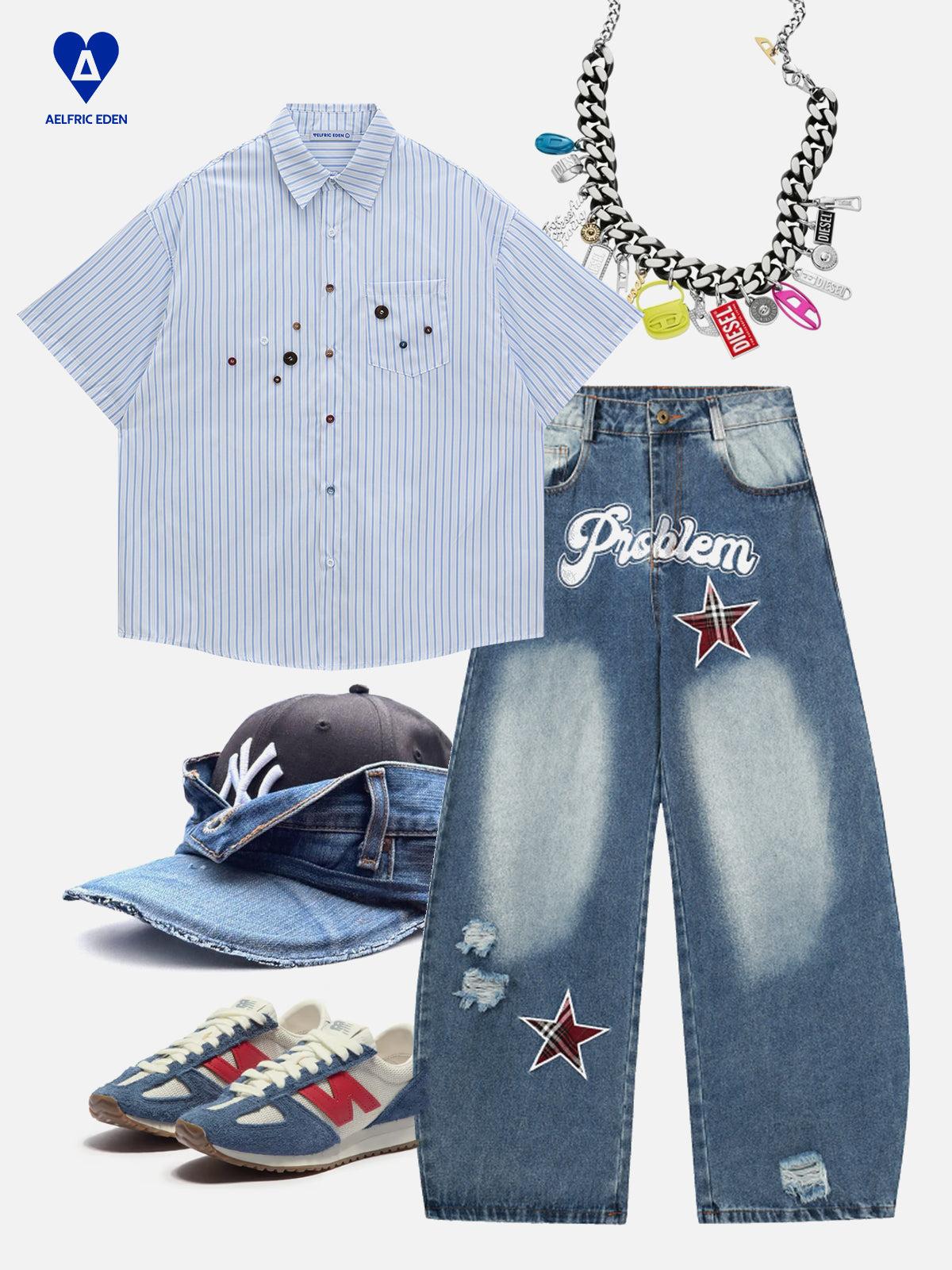 Aelfric Eden Stripe Button Short Sleeve Shirt Product Image