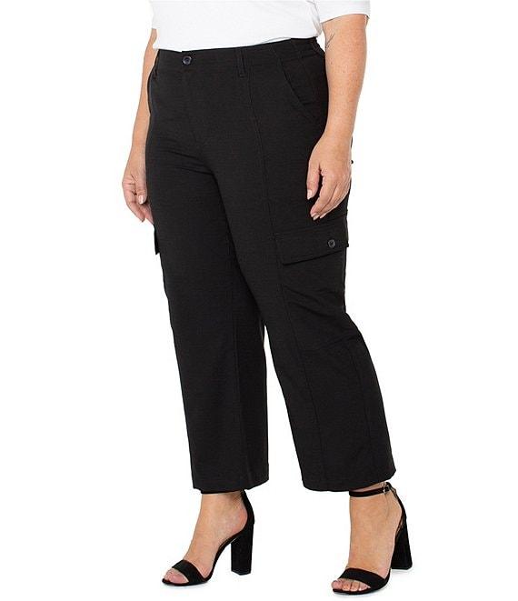 Liverpool Los Angeles Plus Size High Rise Cargo Cropped Pants Product Image
