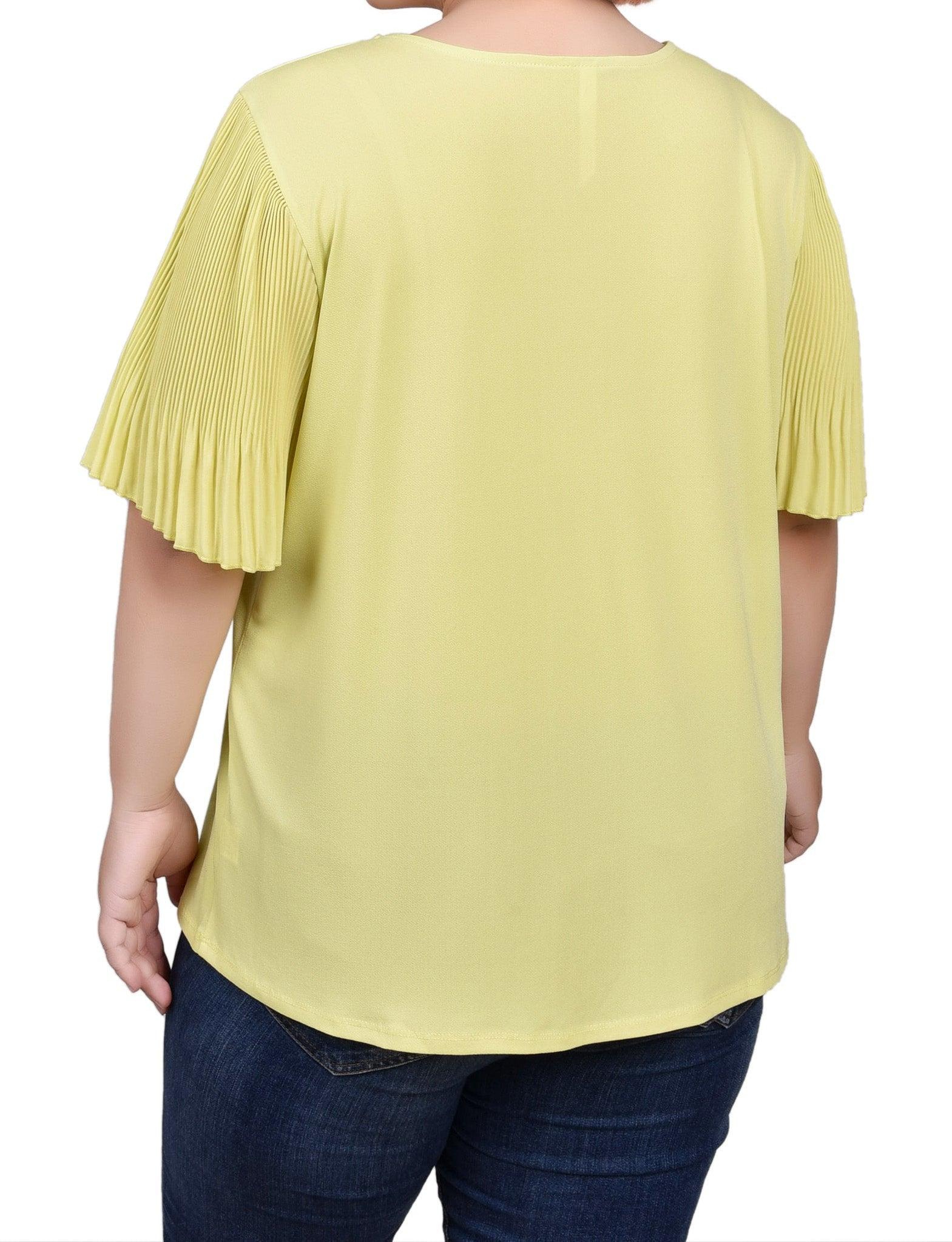 Pleated-Sleeve Top - Plus Product Image