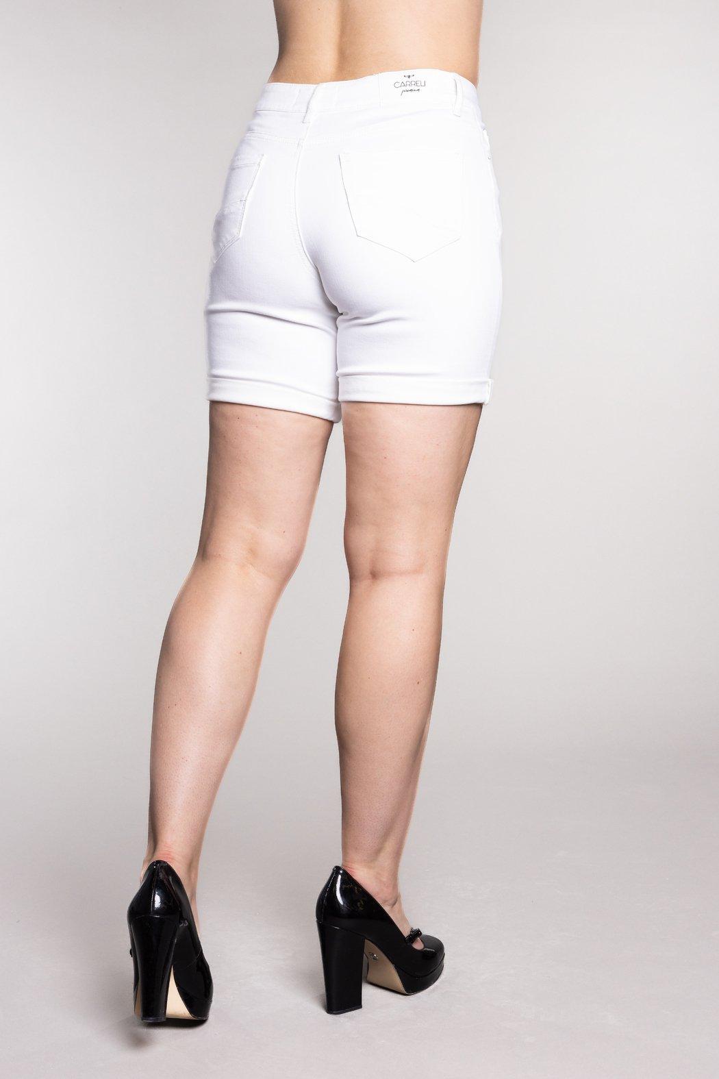 White Pull On Bermuda Shorts Product Image