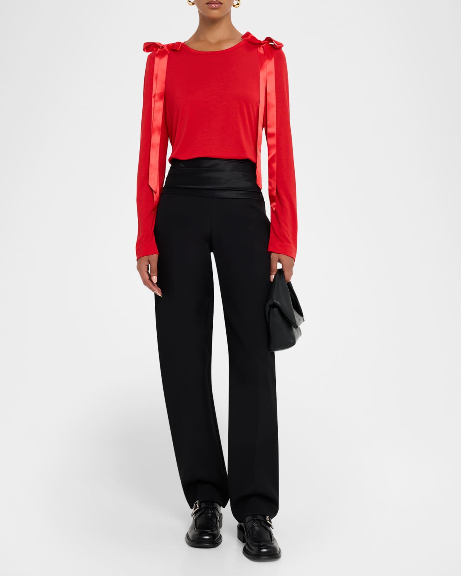 Ribbon Bow Long-Sleeve T-Shirt Product Image