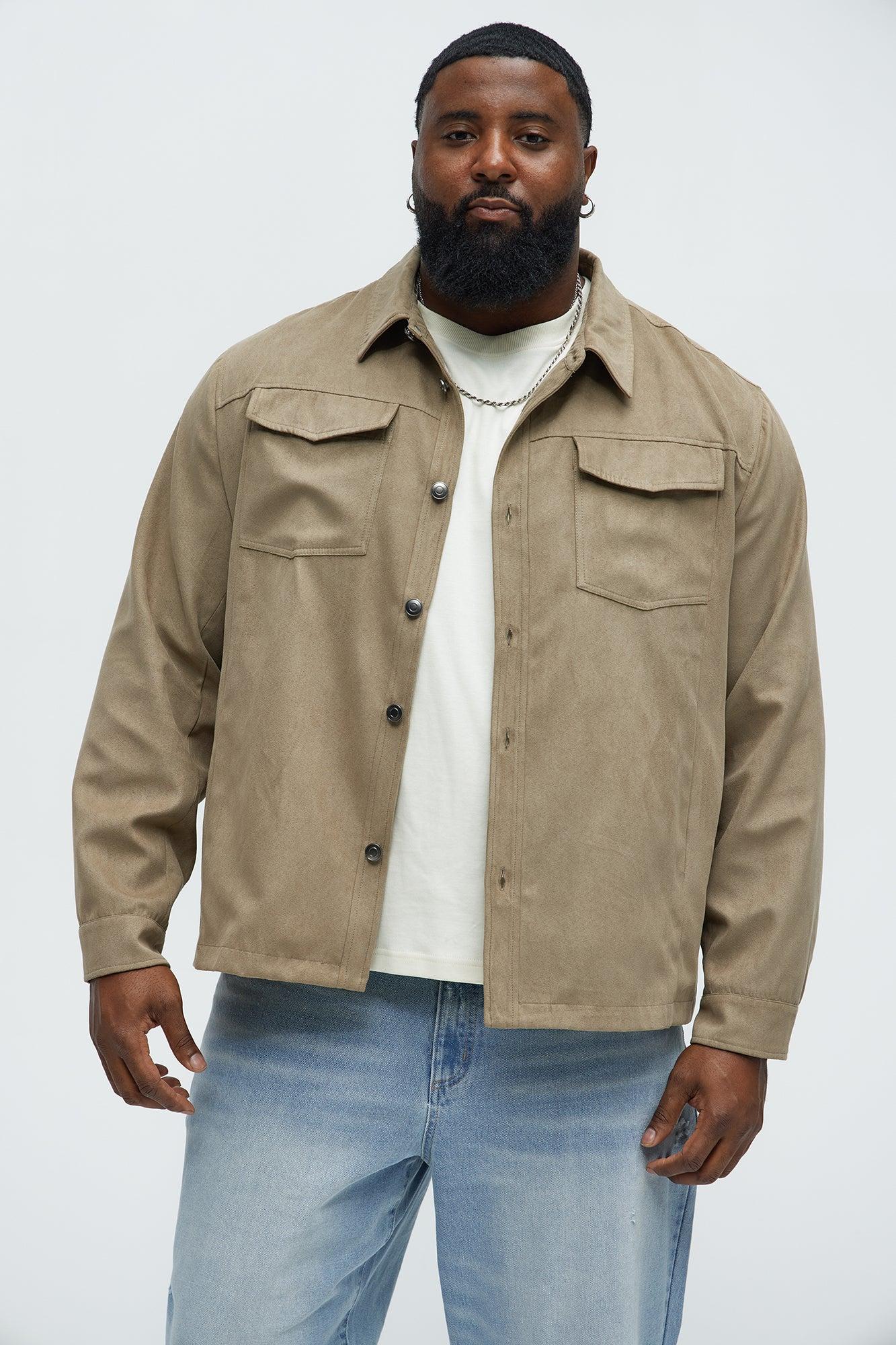 Faux Suede Shirt Jacket - Tan Product Image