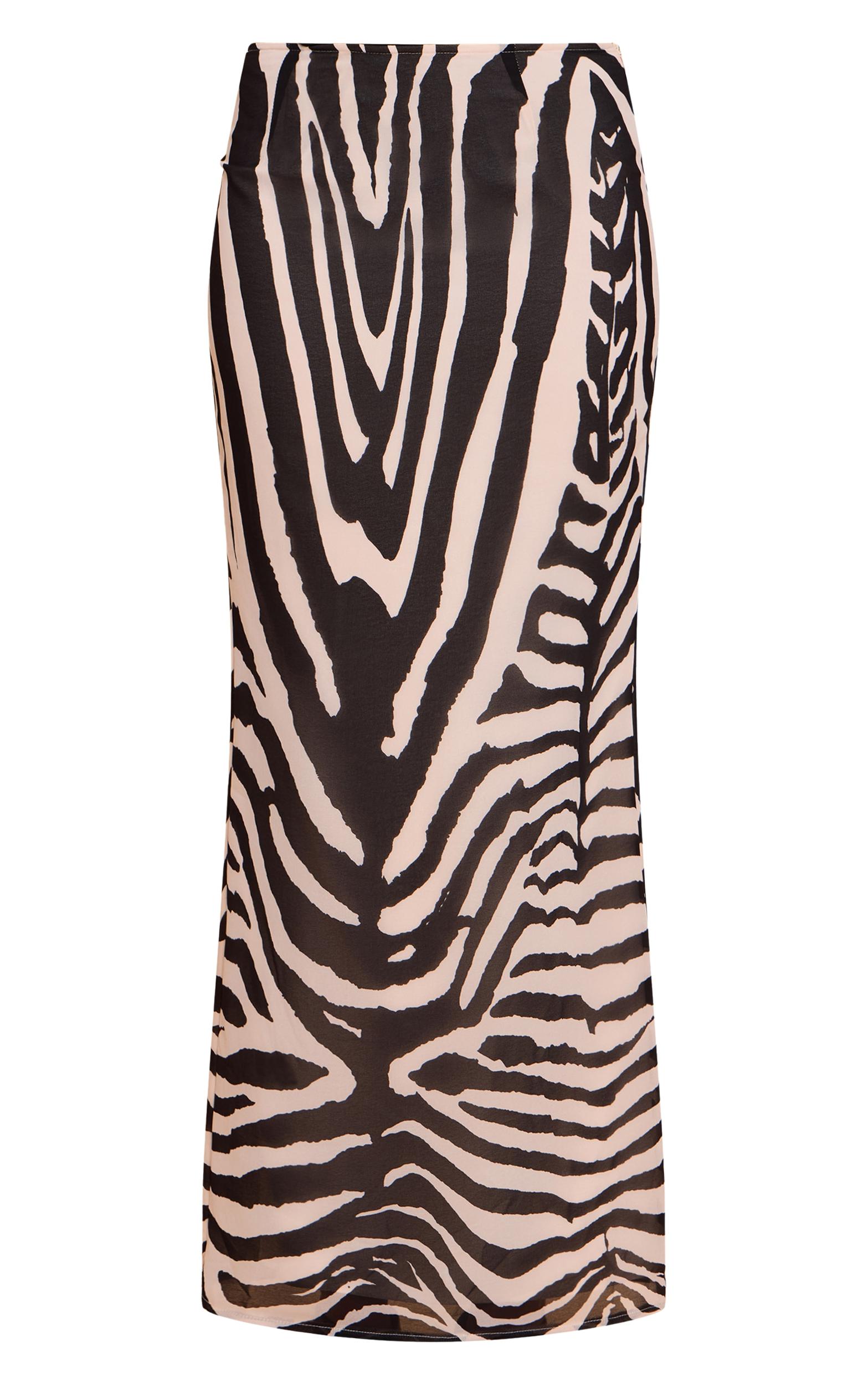 Black Print Chiffon Maxi Skirt Product Image
