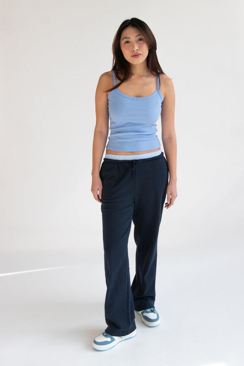 Boxer Waistband Wide Leg Sweatpants Product Image