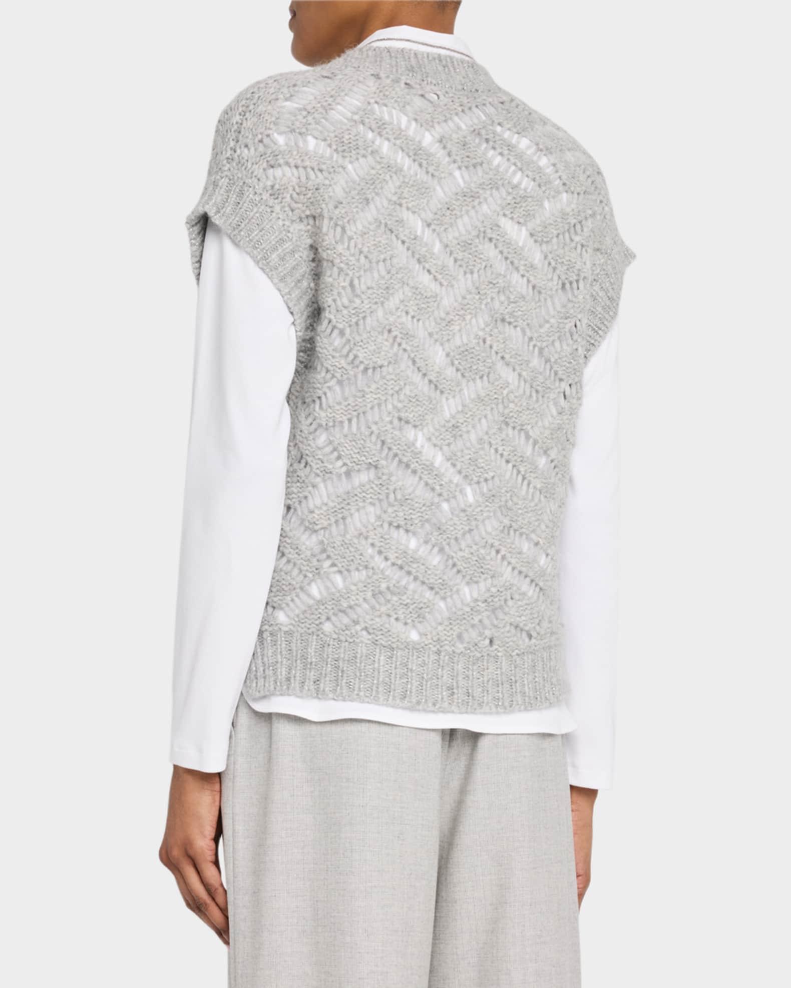 Open-Stitch Knit Vest Product Image