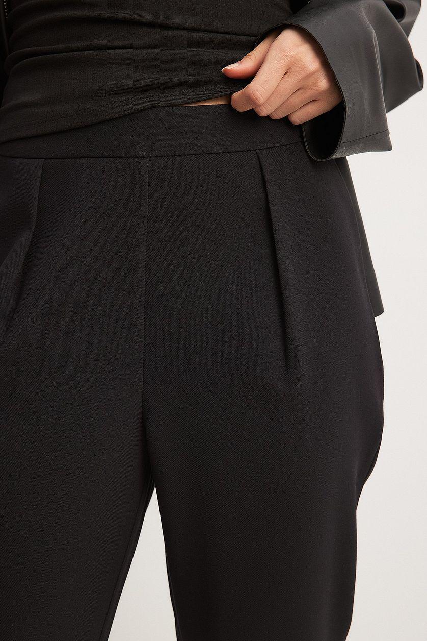 Tapered High Waist Pants Black Product Image