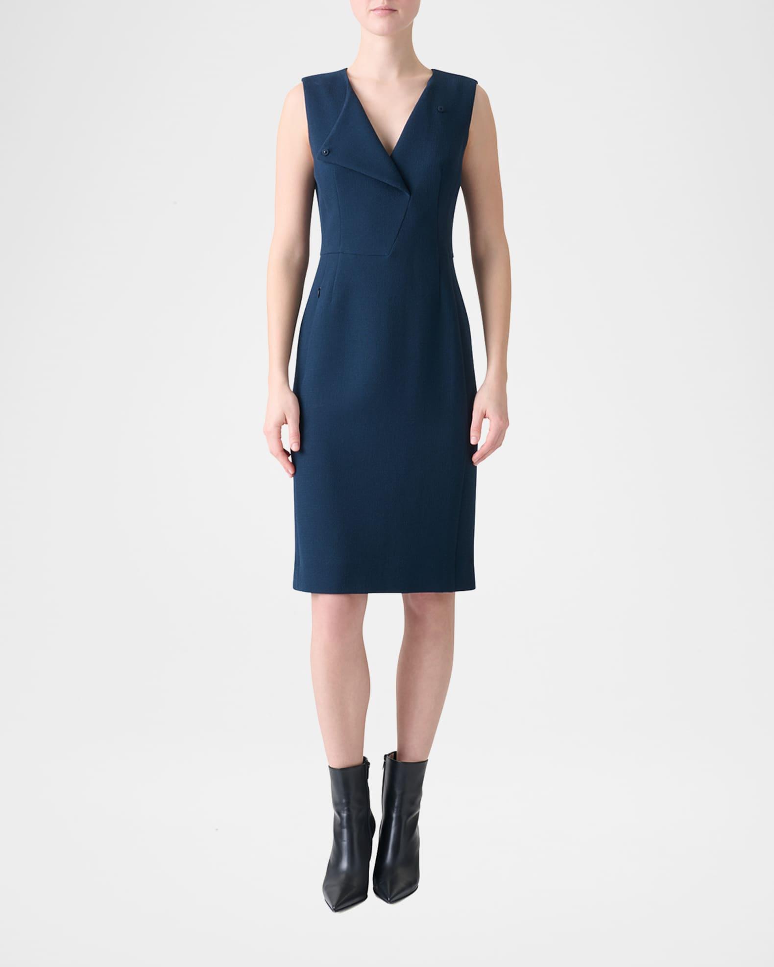 Double-Face Wool Crepe Sheath Dress Product Image