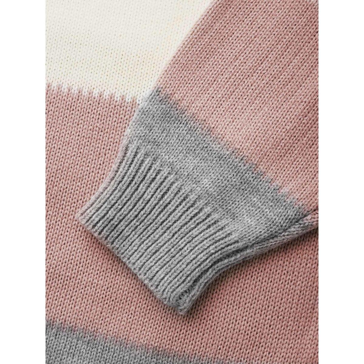 Plus Size Leopard Print Contrast Patchwork Pullover Mediumgray Women Casual Loose Long Sleeve Round Neck Everyday Pullovers BloomChic 22-24/3X Product Image