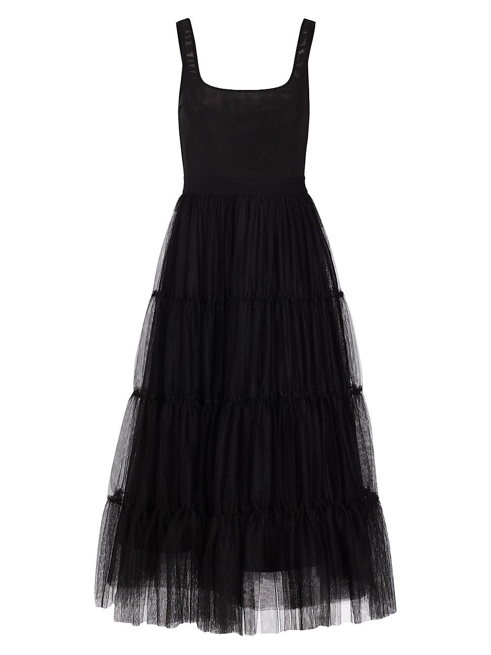 Womens Chara Tiered Tulle Midi-Dress Product Image