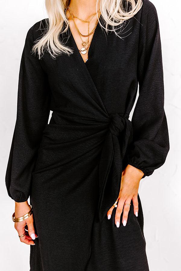 Effortless Nights Wrap Dress In Black Product Image
