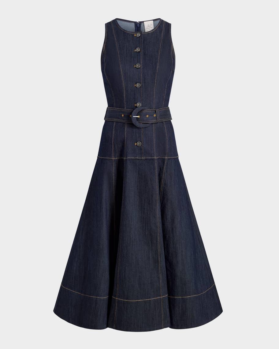 Margaret Sleeveless Denim Midi Dress Product Image