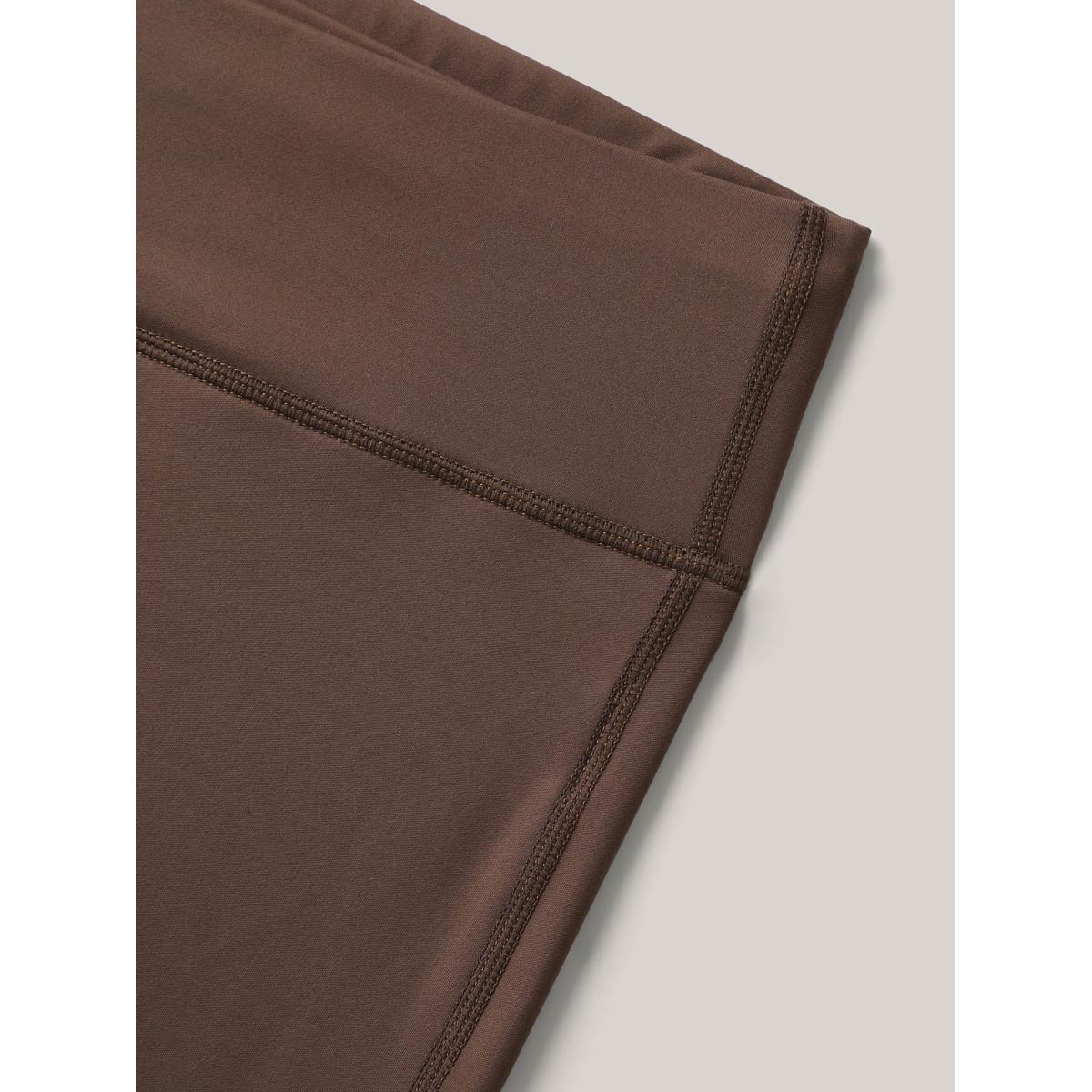 Plus Size Easy-Wear Mid Rise Skinny-Fit Leggings Women Browncoffeecolor High stretch Skinny High Rise Everyday Leggings BloomChic 14-16/1X Product Image