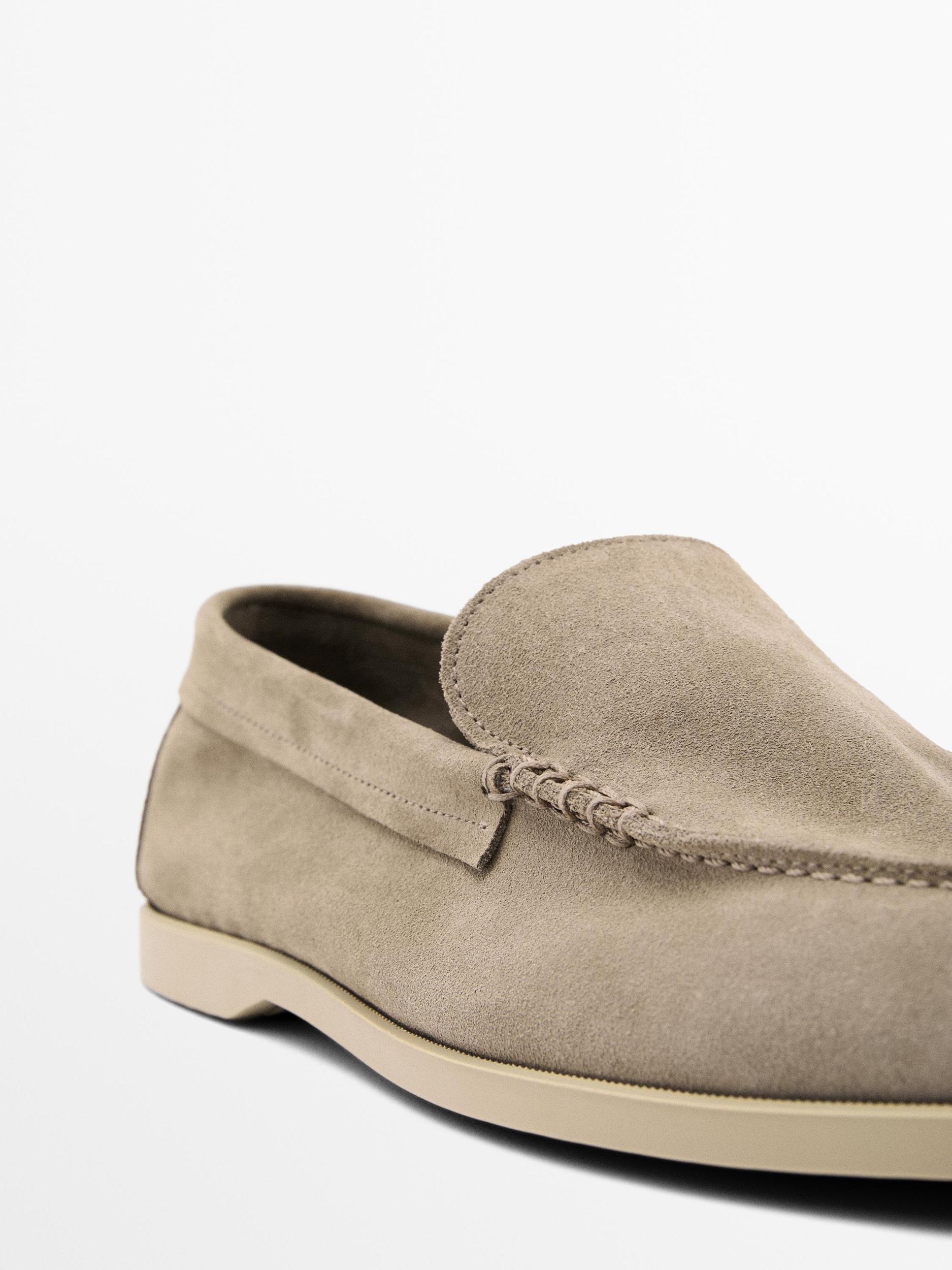 Soft split suede loafers Product Image