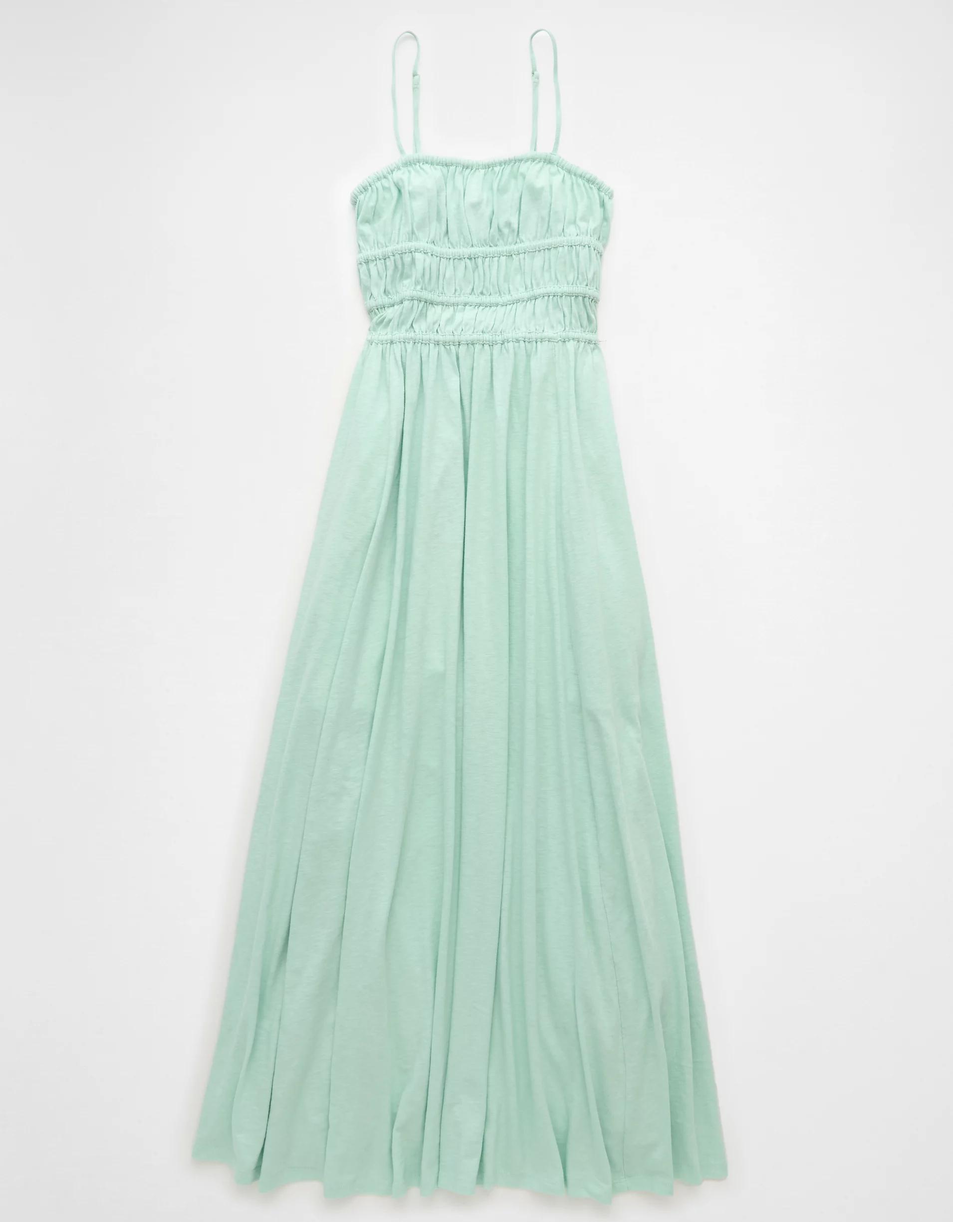 AE Sunchaser Knit Smocked Bodice Midi Dress Product Image